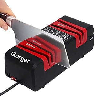 Electric Knife Sharpener 2800r/min Kitchen Knives Scissors Sharpening Tool Grind Professional Sharpener Chef's Choice Safe Diamond Wheel 50w All-Copper Motor(Red)