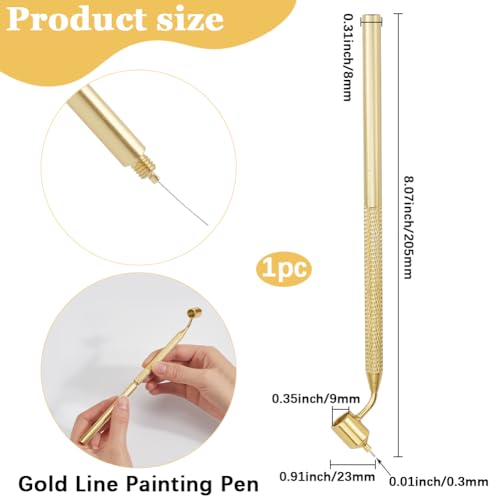 GORGECRAFT Feiner Linien Malstift Aluminium Fineliner Fluid Writer Farbauftragsstift Mit 0.3 Mm Dampfspitzen Präziser Abgeschrägter Lackausbesserungsstift Für Autos Kratzerreparatur Kunsthandwerk Kall