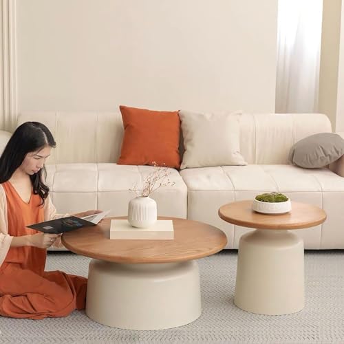 Table basse salon ronde gigogne pour optimiser l'espace - Solution gain de place