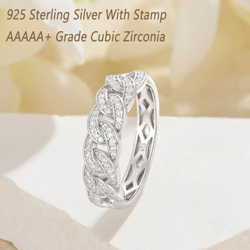 Wuziwen Wedding Bands for Women Infinity Eternity Band Ring for Her Anniversary Stackable Rings 925 Sterling Silver Cubic Zirconia3