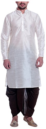 Dhoti Kurta para hombre Tag 7 Conjunto exclusivo en seda artística suave