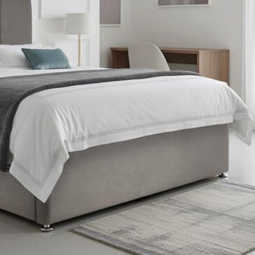 Sana Sleep Small Double Divan Bed With Orthopedic, Posture Support, Multi-Layer Pocket Sprung Mattress, Headboard & 2 Storage Drawers – Plush Grey Fabric, 4FT Uk Made, Bedroom, Guest & Kids’ Room - 7