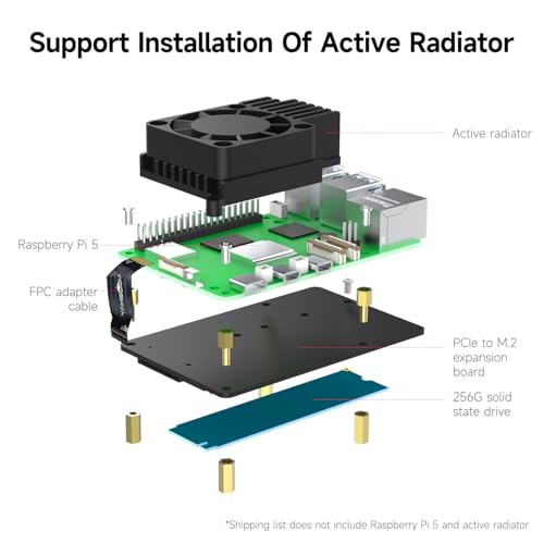 Image of Yahboom RPi 5 Case,Micro Desktop Aluminum Case with Pi5 Active Cooler,PWM Fan, RGB Lightint Bar,Mini Tower PC Case,OLED Display