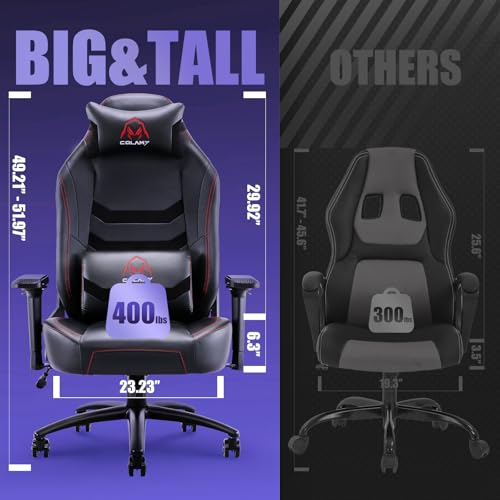 Colamy 81311 Big And Tall Gaming Chair 400Lbs-Computer Gamer Chair, Ergonomic Executive Office Chair, High Back Pc Chair thumb #2