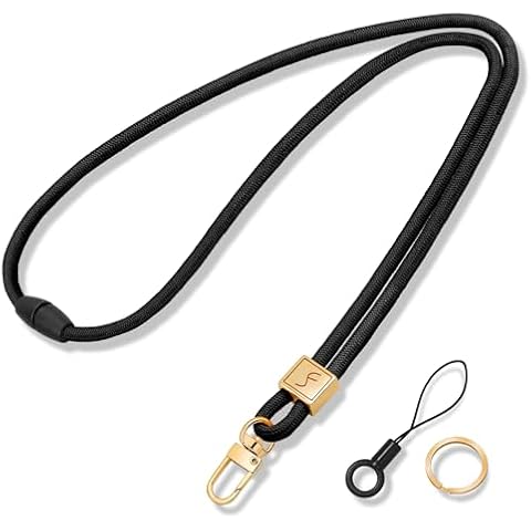 Fishent Lanyard, Cute Neck Lanyards for Keys ID Badges Holder Teacher Lanyard, Keychain Key Lanyard with Safety Breakaway Buckle for Women Men Car Key Phone Wallet Whistle (Black) Cover