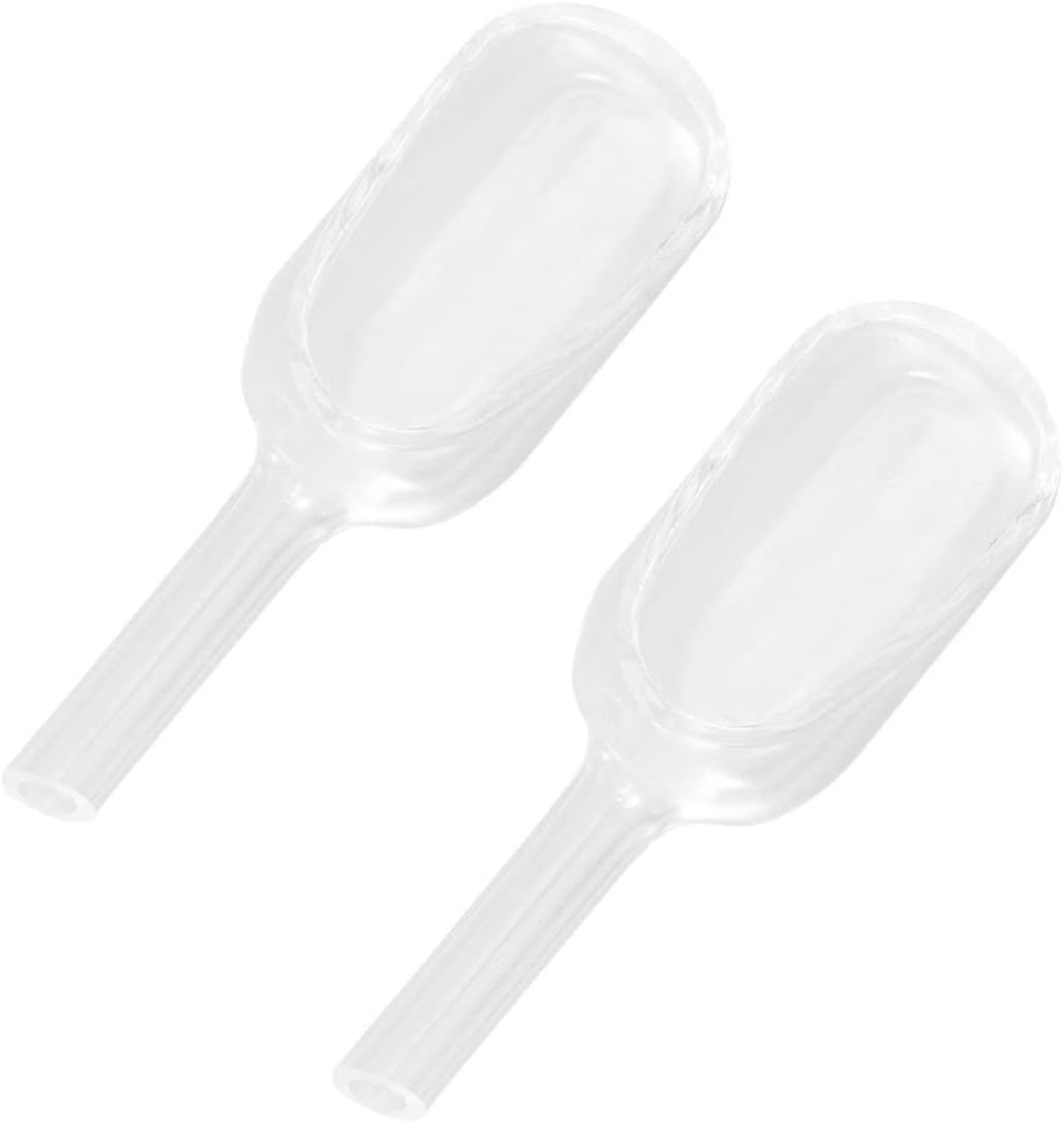 Amosfun 2pcs Glass Weighing Scoops for Laboratories Multi-use Weighing Spoons Sturdy Glass Tools Long Handle for Accurate Measurements