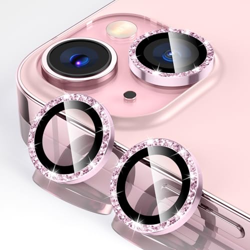 Tensea for iPhone 15 / iPhone 15 Plus Camera Lens Protector 9H Tempered Glass Camera Cover Screen Protector HD Clear Metal Individual Ring for iPhone 15 6.1 inch/15 Plus 6.7 inch
