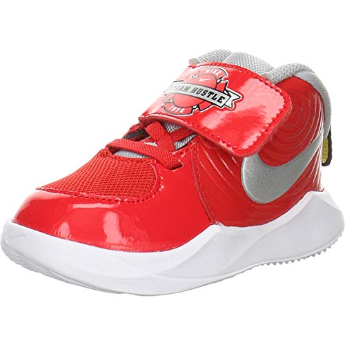 Nike Kids Toddler Team Hustle D 9 Auto Hook-and-Loop Casual Athletic Shoes (6, University Red/Metallic Silver/Wolf)3