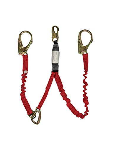 Elk River 36966 Flex-Zorber Energy-Absorbing 2 Leg Nylon/Polyester Web Lanyard with Zsnaphook and Zrebarhook, 3' Split Leg, 3600 lbs Gate, 6' Length x 1-1/2
