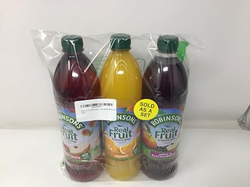 Robinsons No Added Sugar Fruit Squash 1L Variety of 3 (Summer Fruits, Orange, Apple & Blackcurrant)