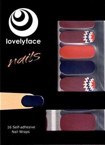 Lovelyface Nails - Autumn - Lot de 16 faux ongles autocollants longue durée - Non toxiques Cover