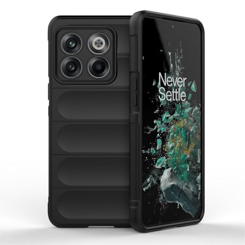 SATURCASE Funda para OnePlus 10T 5G, bolsa de aire anticaídas, antideslizante, flexible, de silicona TPU, funda protectora para OnePlus 10T 5G (AB-negro)