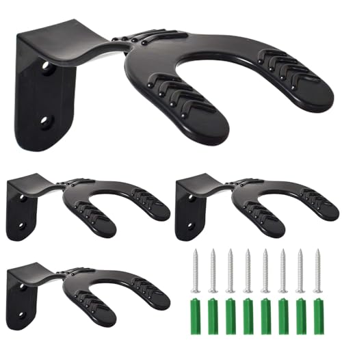 Disnace 4 Piezas Colgador Casco Moto, Soporte Casco Moto, Soporte Pared Cascos Motocicleta Universales, Soportes de Pared con Tornillos, Gancho Pareds para Cascos Chaquetas Bolsas, Negro