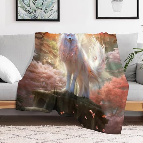 Manta para sofá de zorro calientita, textil suave de salón 3