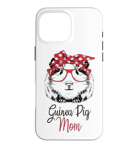 Cute Red Glasses Bandana Womens Girls Guinea Pig Mom �X�}�z�P�[�X iPhone 16 Pro Max �p