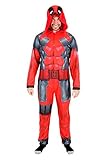 Briefly Stated Deadpool Adult Union Suit with Hood (Adult Medium)