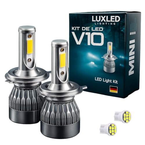 Kit Lâmpada para Farol e Milha Super LED V10 20000 Lúmens, 30W, 6500K Super Branco, 12V, Plug and Play com LED Chip CSP (H27)