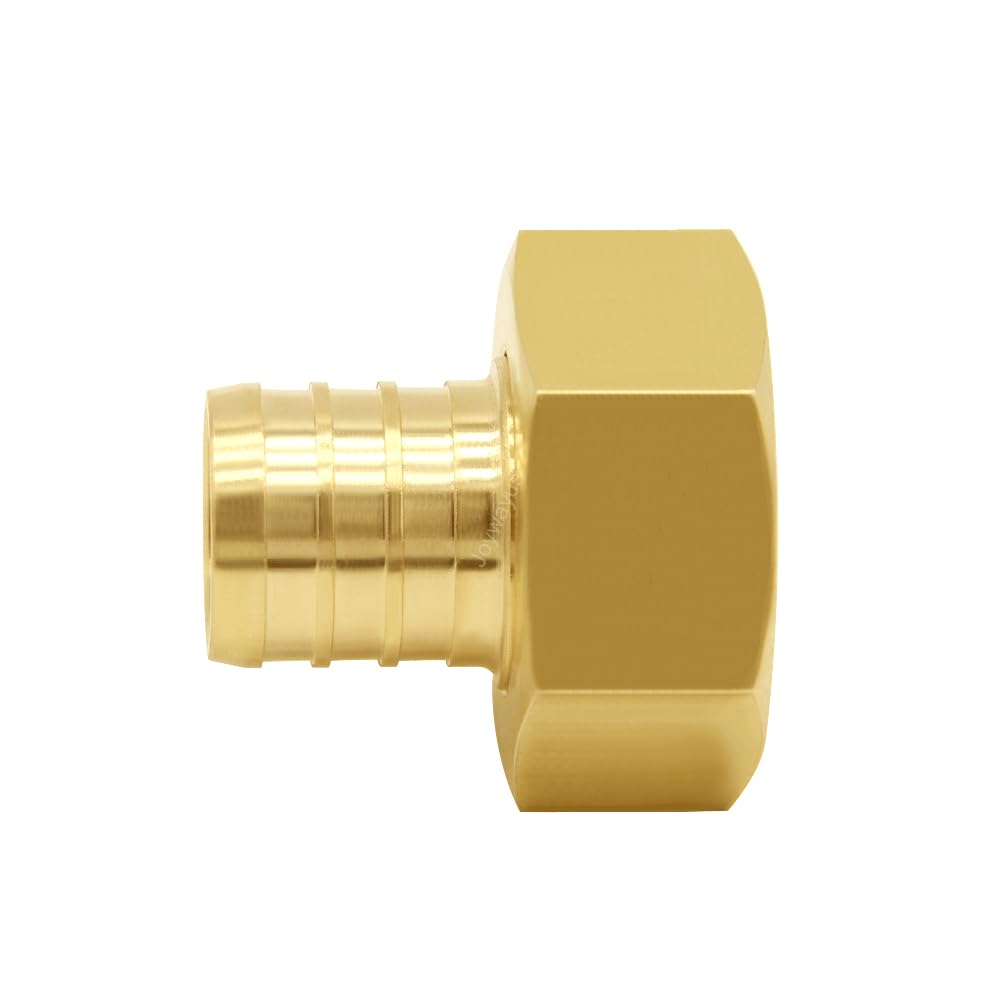 Joywayus Raccordo per tubo dell'acqua da giardino con filettatura femmina da 1,9 cm x 1,9 cm, girevole, esagonale, in ottone, per casa, barca, prato, lavaggio elettrico, irrigazione (confezione da 3)