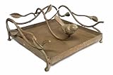 Creative Co-Op DE2752 Square Metal Napkin Holder with Bird, Gold