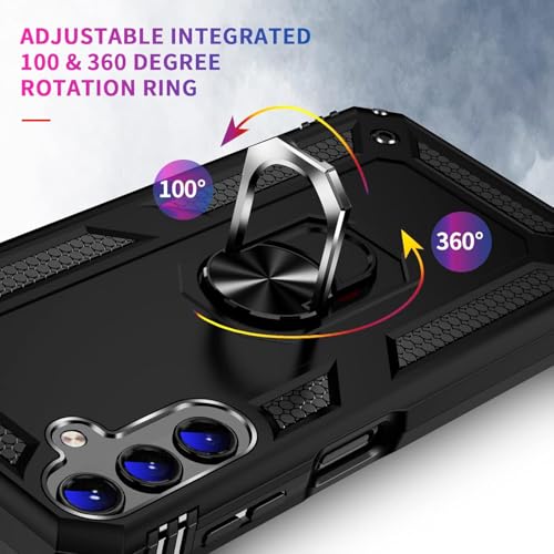 Image of Vaki for Samsung Galaxy S24 FE Case with Screen Protector, Military Grade Rugged Shockproof Galaxy S24 FE 5G Heavy Duty Protective Cover Black