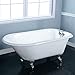 Kingston Brass VCT3D483018NT8 Aqua Eden Clawfoot Tub, White/Brushed Nickel