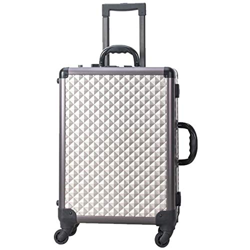 Preisvergleich Produktbild CXYY Friseurkoffer,Aluminiumrahmen Professional Rolling Studio Maskenbildner Kosmetikkoffer Beauty Trolley Koffer LED Light Mirror Box,B