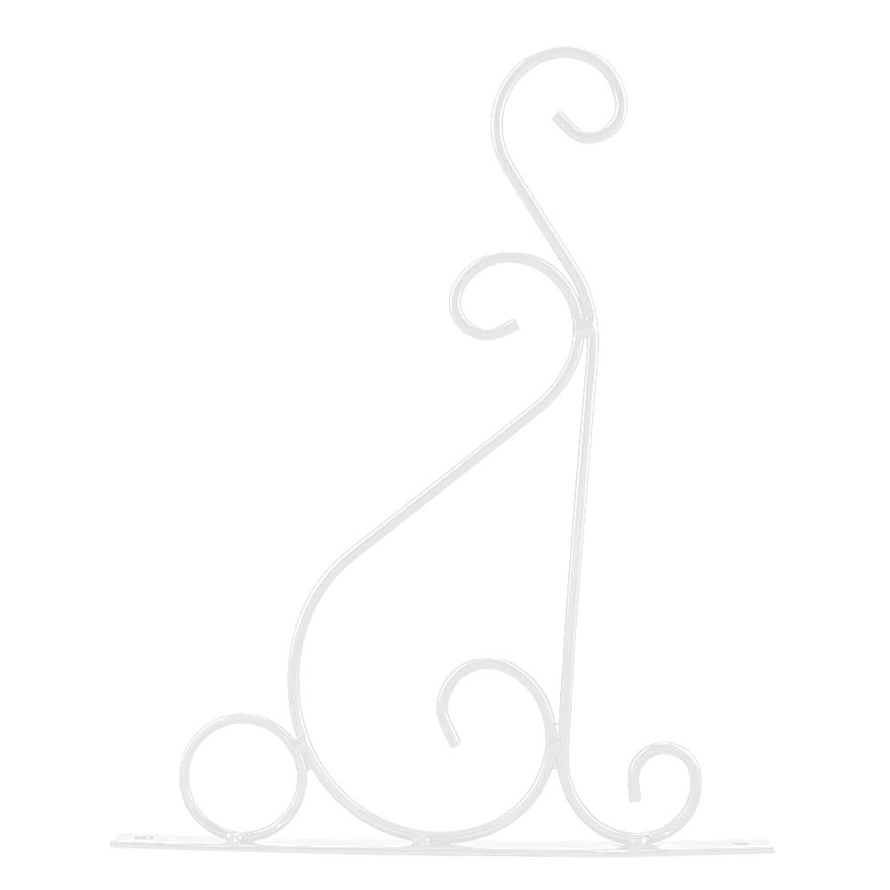 Staffa per Piante da Parete in Acciaio Pesante 25x21 cm con Gancio Anticaduta per Fiori e Ornamenti Appendibili per Giardino, Casa, Esterni
