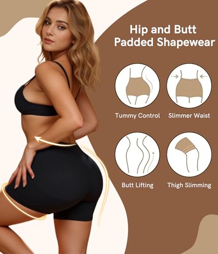 Image of Padded Shapewear Hip Pads Shapewear Tummy Control Butt Enhancer Underwear For Women, Body Shaper Booty Lifter