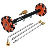 LTANLE 2-in-1 Can Move Horizontally Pressure Washer Undercarriage Cleaner Water Broom, 15" Surface Cleaner Power Washer Attachment with 4 Nozzles 3 Extension Rods andSpare Wheel，4000 PSI (15inch)