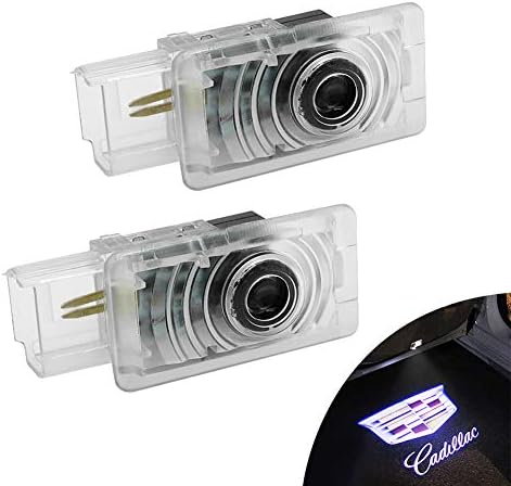 Meng Anna 2 Pcs Car Door LED Logo Light Laser Projector Lights Ghost Shadow Welcome Lamp Easy Installationfor for Cadillac SRX XTS ATS Accessories
