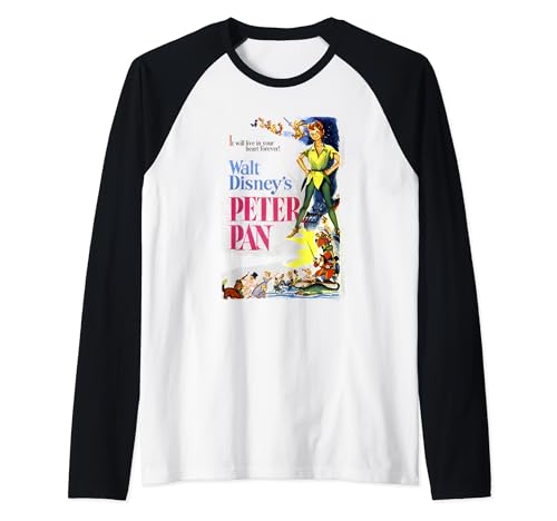 T-shirt Peter Pan Disney vintage style raglan pour un look baseball rétro unique