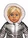 American Fashion World Mettalic Silver Puffer Coat for 18in Doll