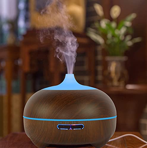 Hantoc Humidificador Aromaterapia Ultrasónico 550ml, Difusores de Aceite Perfumado Lámpara LED Colorida con Función… - Imagen 3
