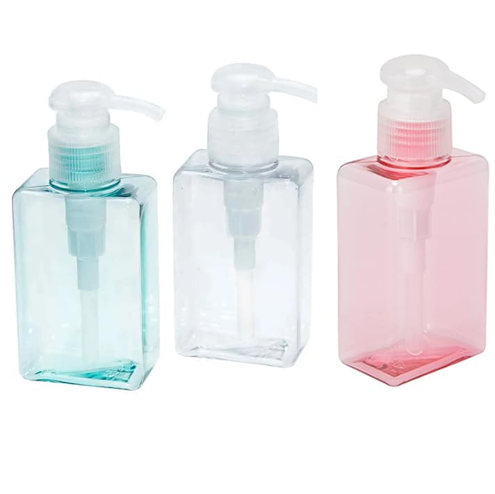 KIRA 100ML Empty Pump Bottle Dispenser for Lotion, Container for Travel, Shower Gel, Travel Bottles for Toiletries and Hand Soap (Multicolor) (Pack of 3)-picture-41