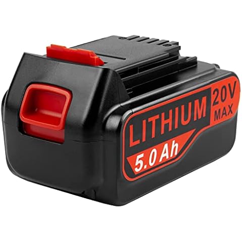 18V/20V MAX 5.0Ah Battery for BLACK+DECKER ASUNCELL Replacement Li-ion Battery for Black and Decker Cordless Power Tool System Compatible with BL2018 LBX Series Cover