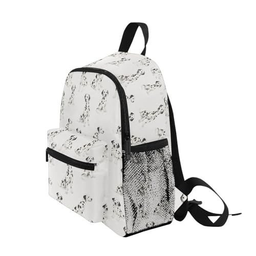 Dalmatian Dogs Kids Backpack Toddlers 12 Inch Lightweight Preschool Backpack for Boys Girls 3-8Y Bookbag with Adjustable Straps3
