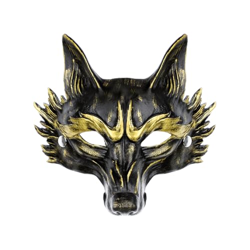 haozaikeji Scary Wolf Mask Creepy Halloween Horror Werewolf Mask Scary Ugly Demon Animal Full Face Cover Halloween Cosplay Props Funny Costume Fancy Dress Accessory for Carnival Prom Dancing Parties