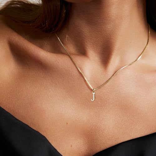 BERISO Gold Initial Necklaces for Women 14K Gold Plated Dainty Letter Necklace Personalized Initial Pendant Necklace Tiny Letter Name Necklaces Christmas Gift for women3