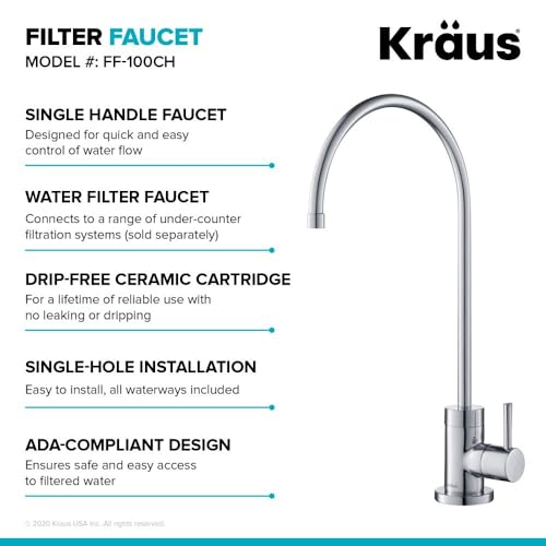 Image of KRAUS Purita 100% Lead-Free Kitchen Water Filter Faucet in Chrome, FF-100CH