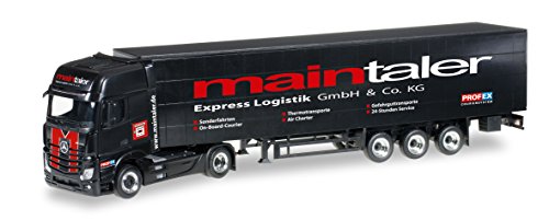 Preisvergleich Produktbild Herpa 306300 - Mercedes-Benz Actros Gigaspace Gardinenplanen-Sattelzug Maintaler, Fahrzeug