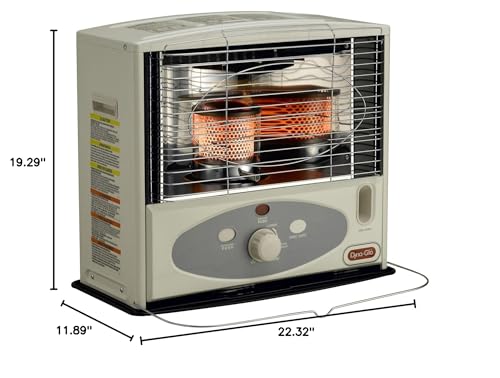 Dyna-Glo RMC-55R7 Indoor Kerosene Radiant Heater, 10000 BTU, Ivory - Thumbnail 2