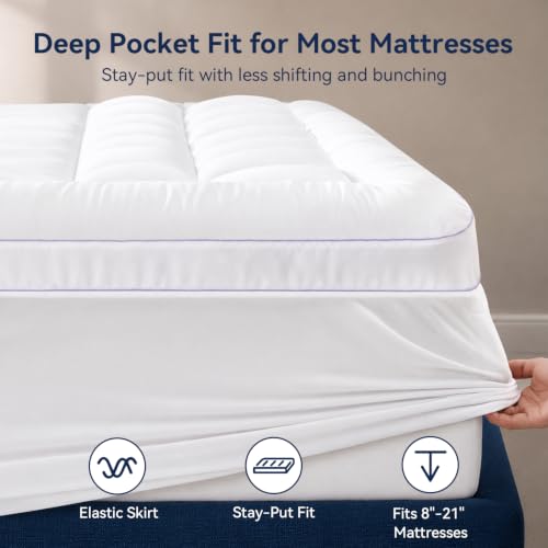 Image of ABENE Twin Size Dual Layer 3 Inch Memory Foam Mattress Topper, 2 Inch Gel Memory Foam Plus 1 Inch Down Alternative Pillowtop Mattress Pad Cover, Thick Soft Bed Topper Support for Back Pain