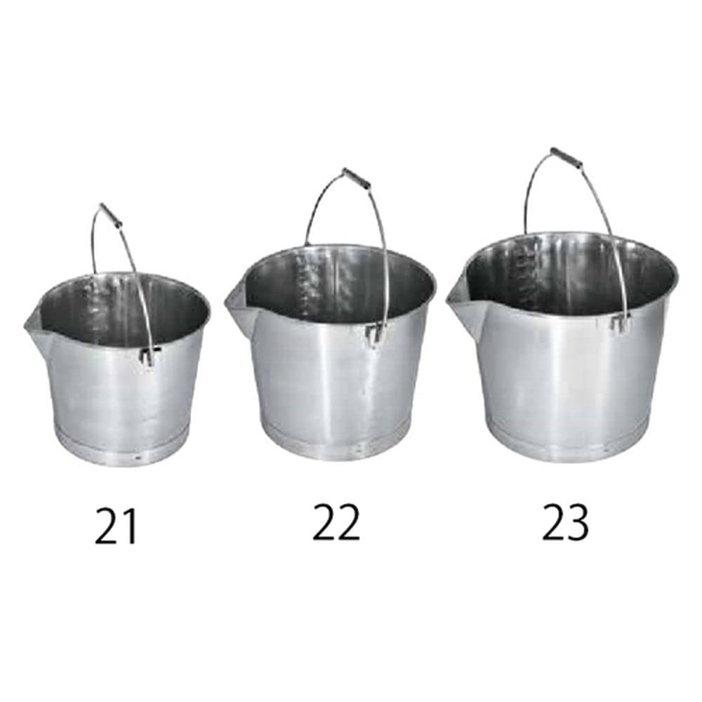 10L バケツ(口付/ｽﾃﾝﾚｽ製) CL 18-8 口付バケツ (プレス) 10L 目盛付