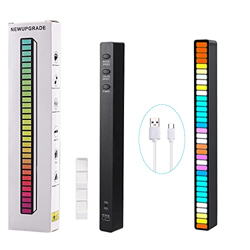 Rgb Sound Reactive Led Light Bar, Sound Control Light，32 Bit Music Level Indicator, Creative Colorful Sound Control Ambient Light, Voice-Activated Pickup Rhythm Light For Party, Car Light, Desktop #TOP2