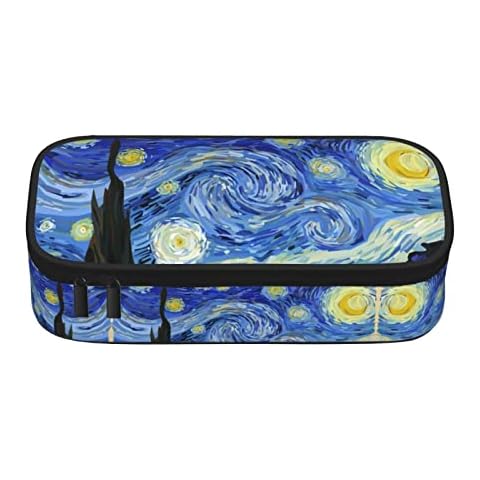 Pencil Case Large Capacity For Girls Boys Adults Women Organizer School Starry Sky Van Gogh Style Print Double Layer Pencil Box Pencil Bag Pencil Pouch With Zipper Cover