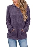 Bosmeer Sweatshirts for Women Fall Fashion Long Sleeve Cute Hoodies Y2K Clothes Lightweight Sweaters Purple XX-Large