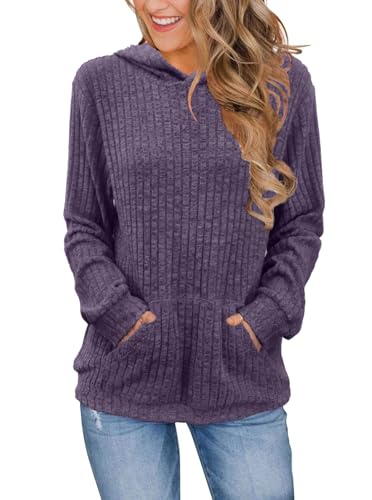 Image of Bosmeer Womens Long Sleeve Shirts Kangaroo Pocket Fashion Hoodies Pullover