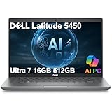 Dell Latitude 5450 5000 Business AI PC Laptop (14' FHD, Intel 12-Core Ultra 7 155U, 16GB DDR5 RAM, 512GB SSD), Backlit KB, Fingerprint, 1080p IR Webcam, 2x Thunderbolt 4, Ethernet, HDMI, Win 11 Pro