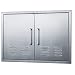 Outdoor Kitchen Doors Stainless Steel,30" Double Access Door Vented,Flush Mount for Outdoor Kitchen and BBQ Island