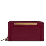 Fossil Women's Liza Eco Leather Wallet Zip Around Clutch with Wristlet Strap, Raspberry (Model: SL64